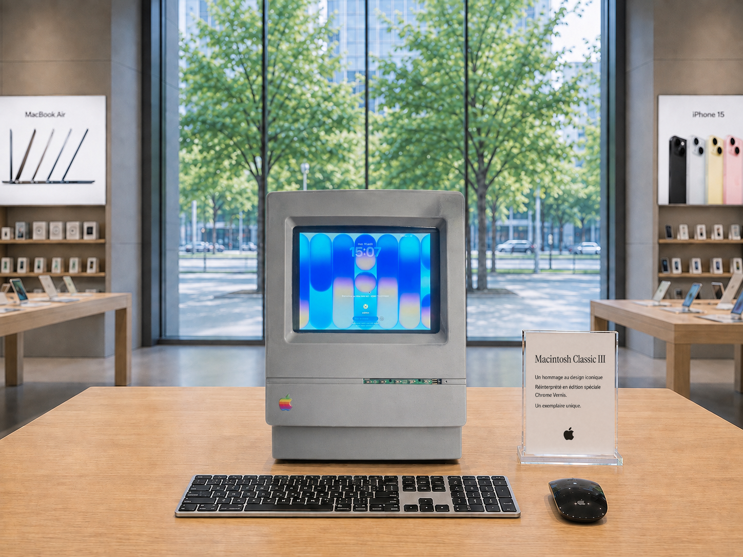 Macintosh Classic III version chrome, avec Mac mini